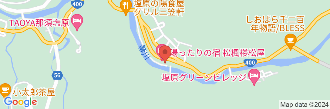 塩原温泉 湯ったりの宿 松楓楼 松屋の地図