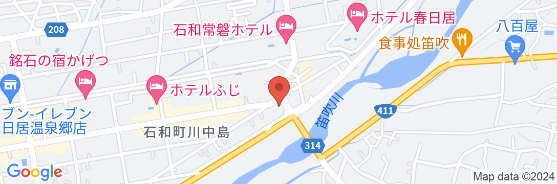 石和温泉 ホテル 花京の地図