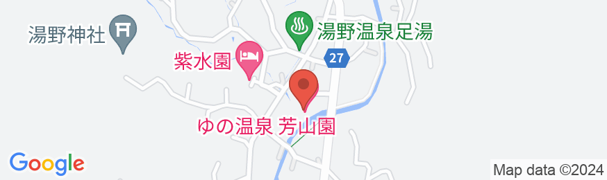 湯野温泉 芳山園の地図