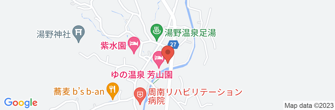 湯野温泉 芳山園の地図