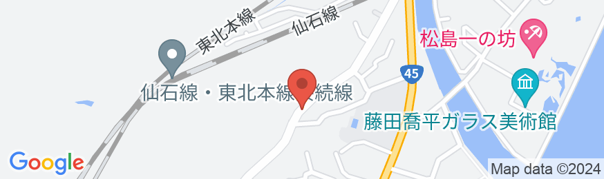 日本三景 松島 花ごころの湯 新富亭の地図
