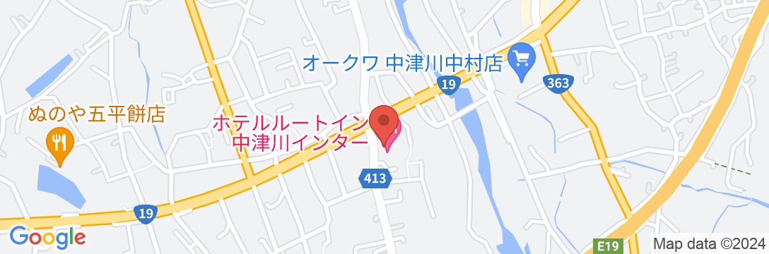 ホテルルートイン中津川インターの地図