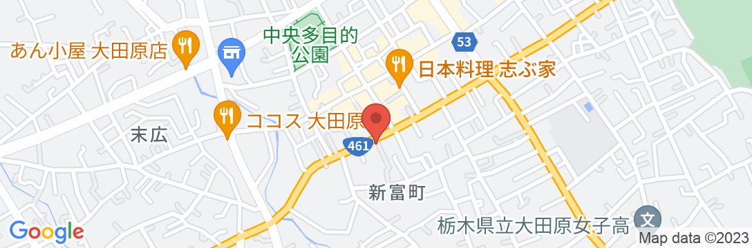 パインズ温泉ホテル大田原の地図