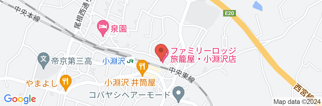 ファミリーロッジ旅籠屋・小淵沢店の地図