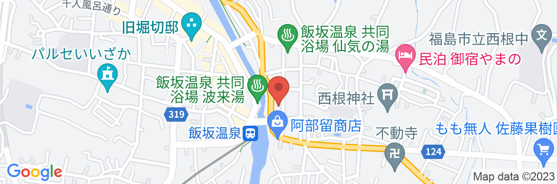 飯坂温泉 展望露天風呂の宿 湯乃家の地図