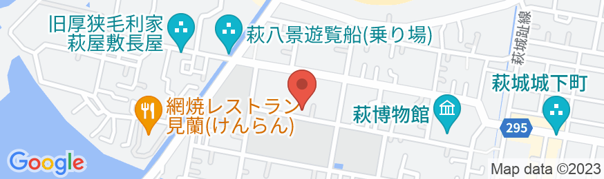 萩温泉郷 萩城三の丸 北門屋敷の地図