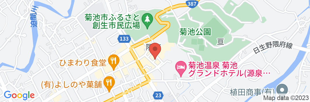 菊池温泉 旅館 宝来館<熊本県>の地図