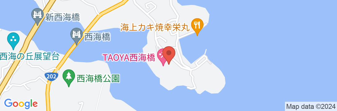 TAOYA西海橋(旧大江戸温泉物語 西海橋コラソンホテル)の地図