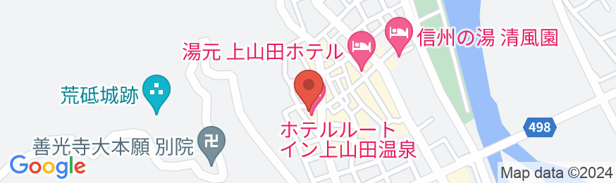 戸倉上山田天然温泉「城山源泉」ホテルルートイン上山田温泉の地図