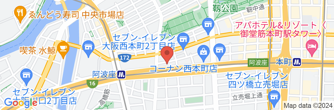 ホテルルートイン大阪本町の地図