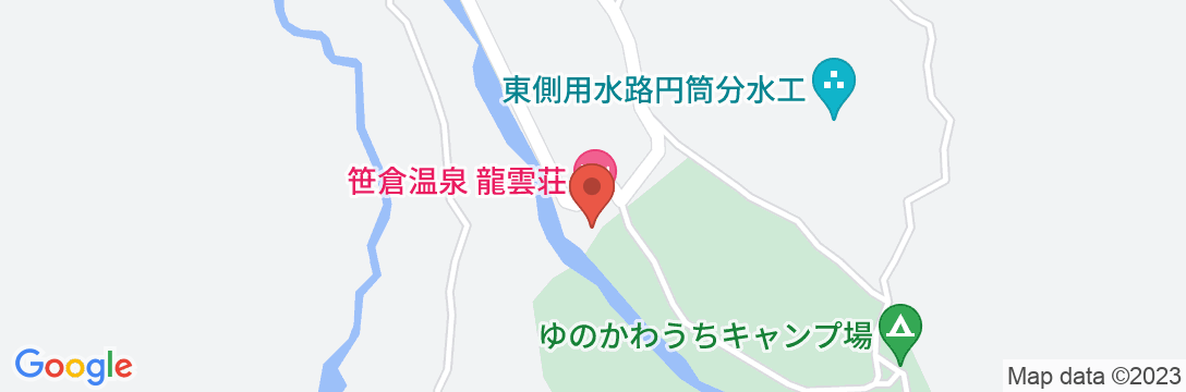 笹倉温泉 龍雲荘の地図