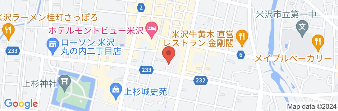 ホテルベネックス米沢の地図