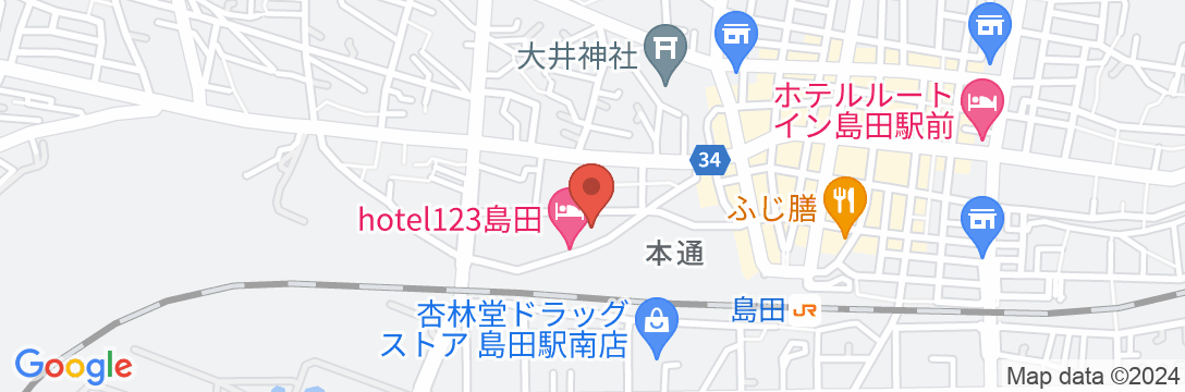 ホテル1ー2ー3島田の地図
