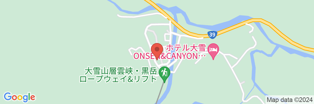 層雲峡温泉 湯元 銀泉閣(BBHホテルグループ)の地図