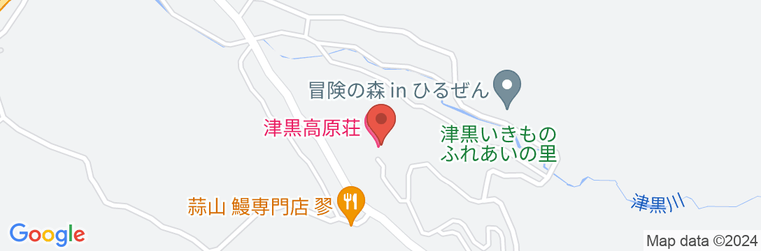 蒜山なごみの温泉 津黒高原荘の地図