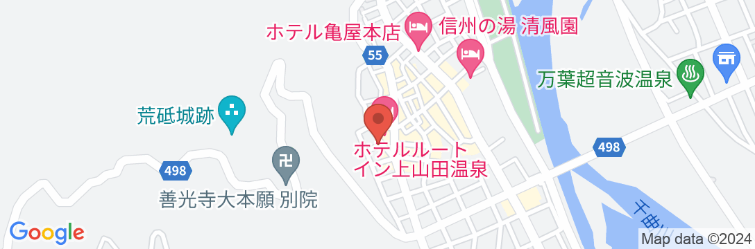 戸倉上山田温泉 山風荘の地図