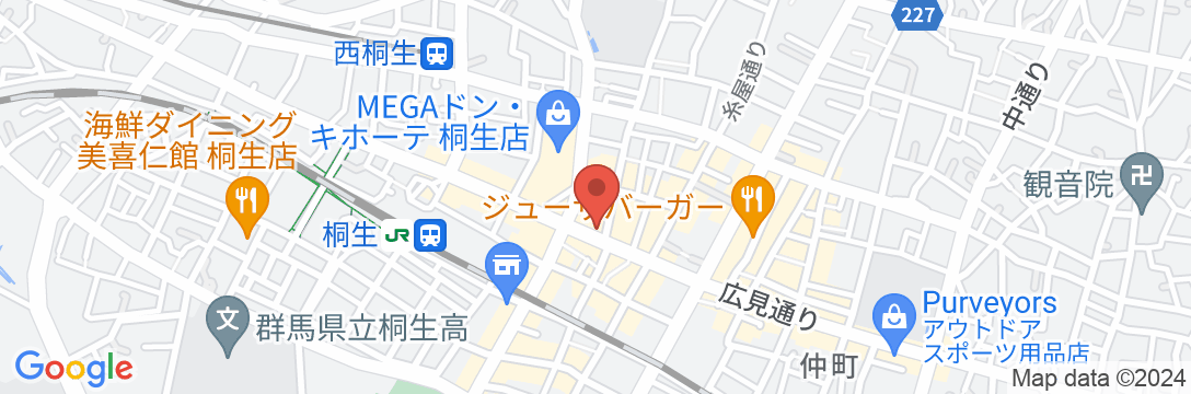 パールホテル<桐生市>の地図