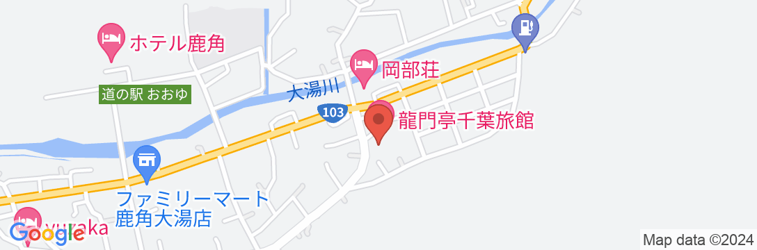 大湯温泉 龍門亭 千葉旅館の地図