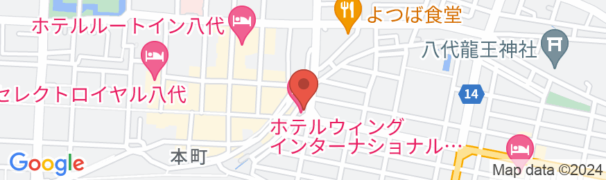 ホテルウィングインターナショナル熊本八代の地図