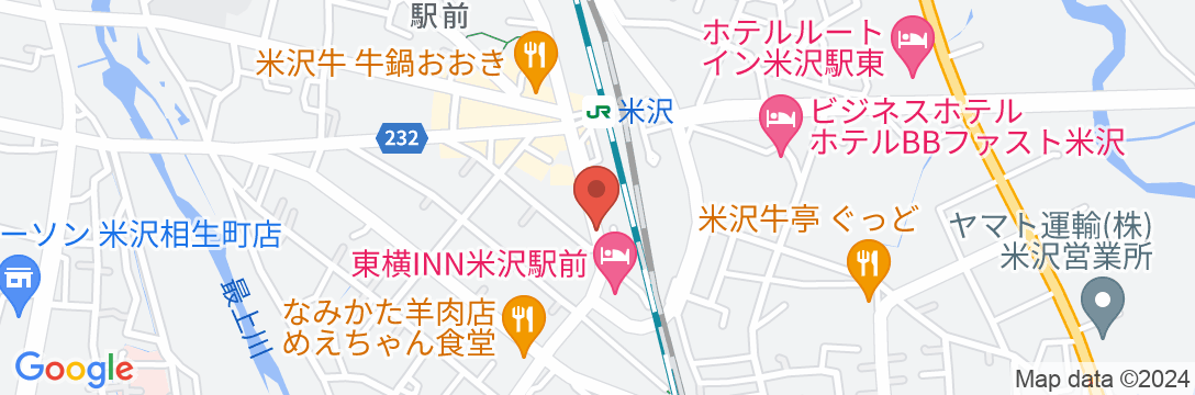 東横INN米沢駅前の地図
