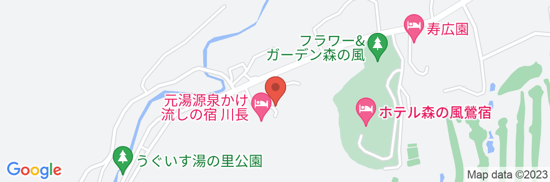 鶯宿温泉 川長(旧 川長山荘)の地図