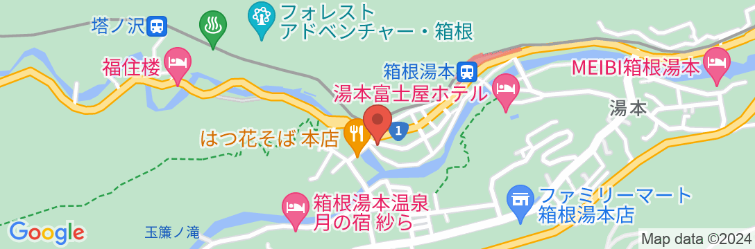 箱根湯本温泉 ホテル河鹿荘<神奈川県>の地図