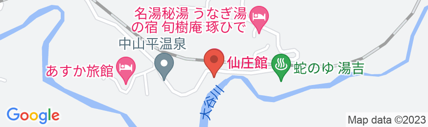 中山平温泉 仙庄館の地図