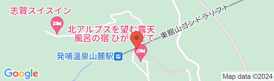 志賀高原発哺温泉 岩菅ホテルの地図