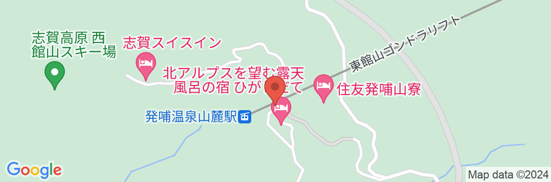 志賀高原発哺温泉 岩菅ホテルの地図