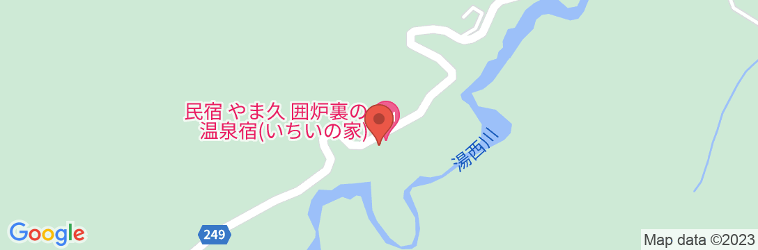 湯西川温泉 民宿やま久 囲炉裏の温泉民宿の地図