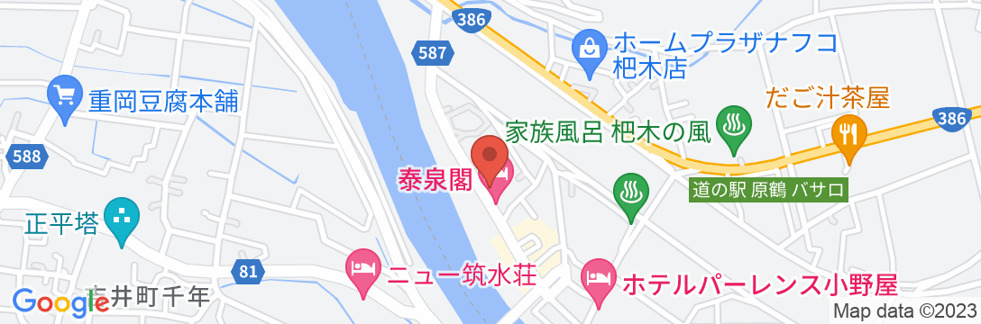 原鶴温泉 泰泉閣の地図