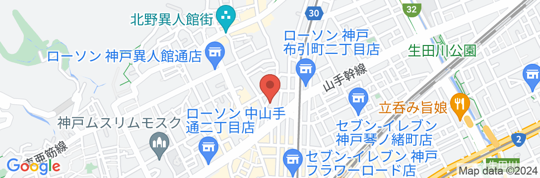 神戸北の坂ホテルの地図