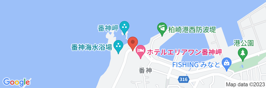 ペンション クラウドナイン 番神店の地図