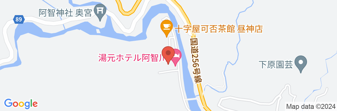 昼神温泉 湯元ホテル 阿智川の地図