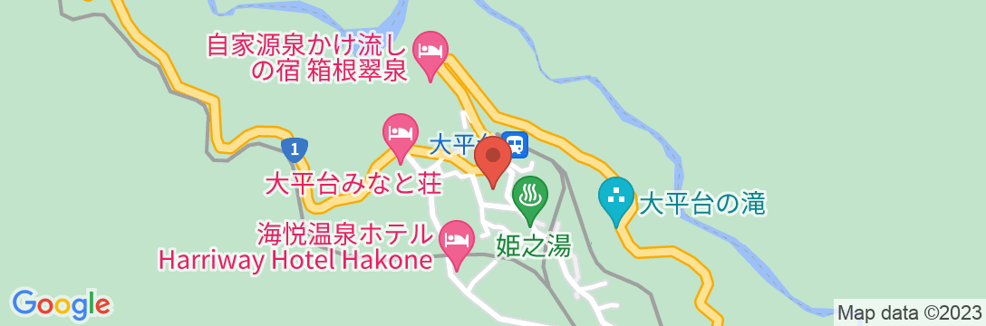 箱根湯本大平台温泉 満天の星の地図