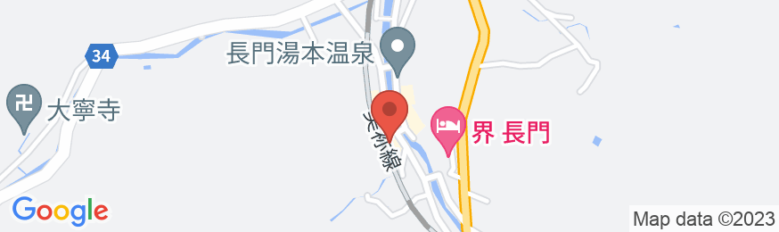 長門湯本温泉 一福旅館の地図
