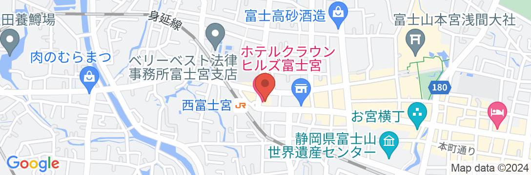 ホテルクラウンヒルズ富士宮 西富士宮駅前(BBHホテルグループ)の地図
