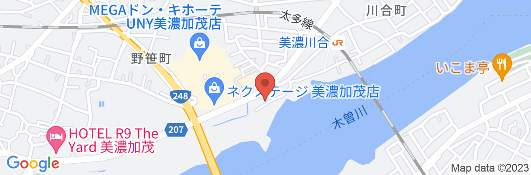 美濃加茂の民宿 川桟敷の地図