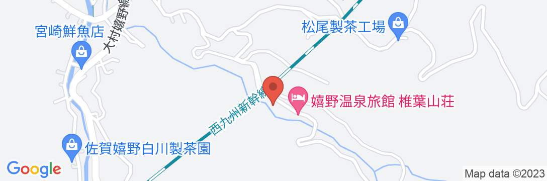嬉野温泉 大正屋 椎葉山荘の地図