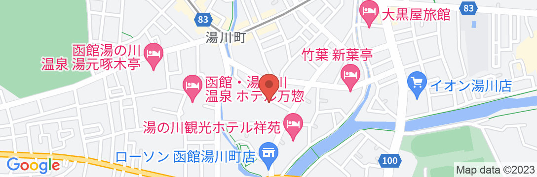 函館・湯の川温泉 KKRはこだて(国家公務員共済組合連合会湯の川保養所)の地図