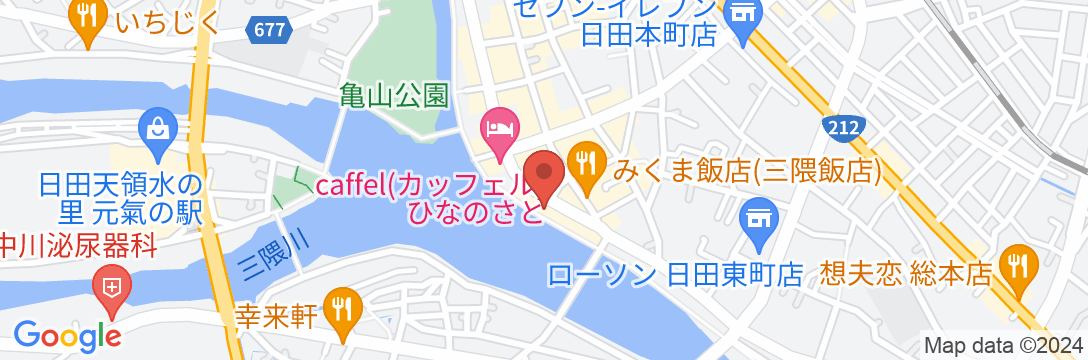 日田温泉 小京都の湯 みくまホテルの地図