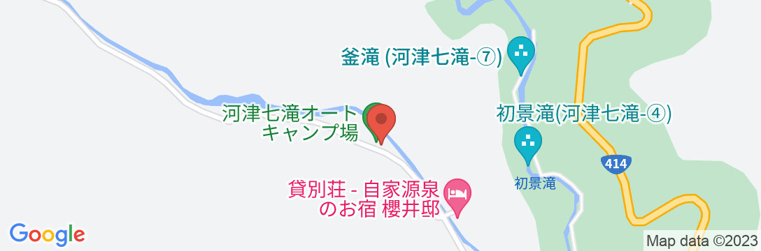 河津七滝温泉 鉱石ミネラル嵐の湯・湯治の館の地図