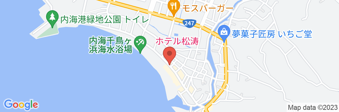 内海温泉 浜辺のホテル 松涛の地図