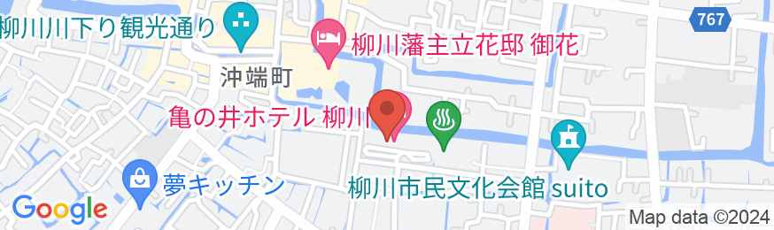 亀の井ホテル 柳川の地図