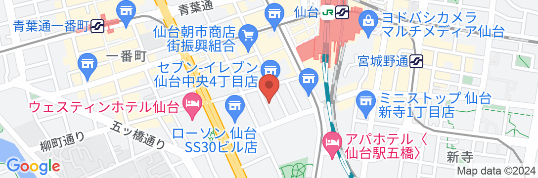 仙台ビジネスホテル駅前の地図