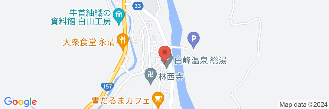 白山麓の温泉宿 春風旅館の地図