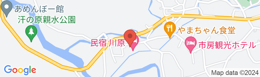 湯山温泉 民宿 川原の地図
