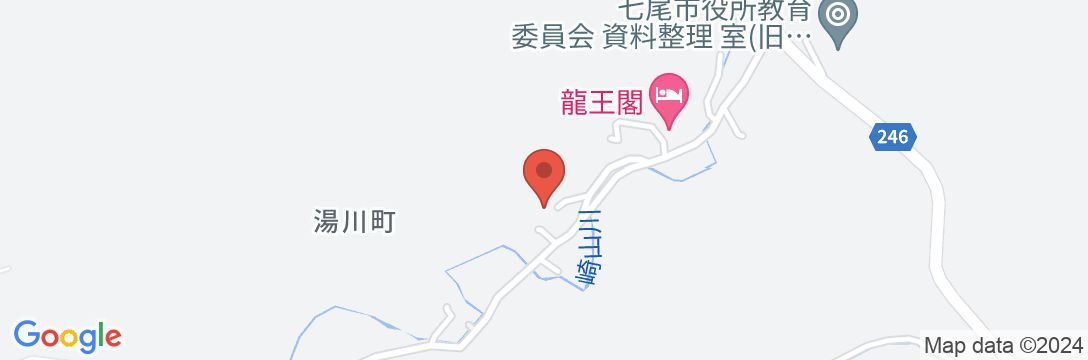 湯川温泉 龍王閣の地図