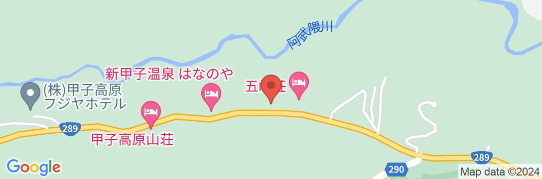 新甲子温泉 甲子高原フジヤホテルの地図