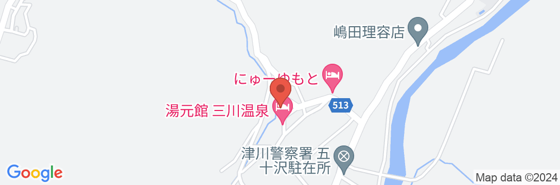 三川温泉 叶屋旅館<新潟県>の地図